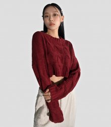 Twisted cropped knit BURGUNDY
