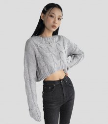 Twisted cropped knit GREY