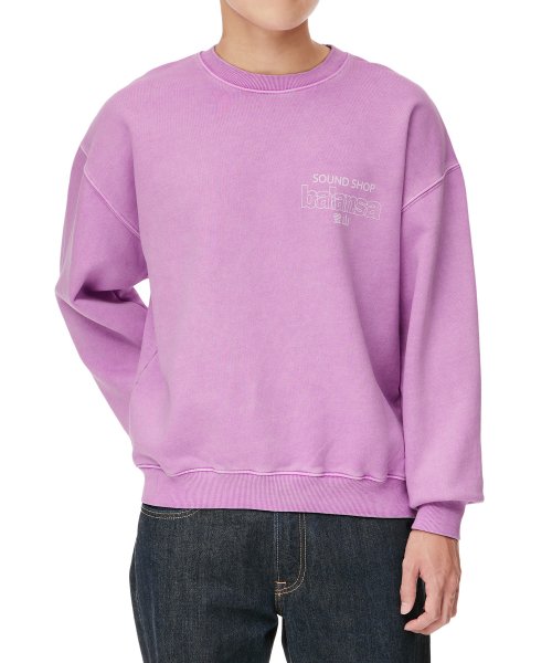 【BALANSA】SSB LOGO GARMENT DYEING SWEAT PINK 발란사(BALANSA) SSB LOGO GARMENT DYEING SWEAT(PINK) - 사이즈