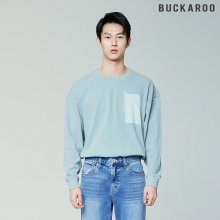 남성 우븐 포켓 티셔츠_멜란지민트