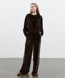 W VELVET TRACK PANTS dark brown