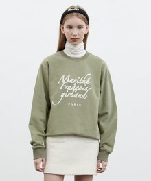 CURSIVE LOGO SWEATSHIRT khaki