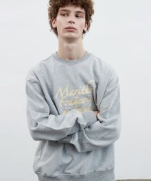 CURSIVE LOGO SWEATSHIRT heather gray