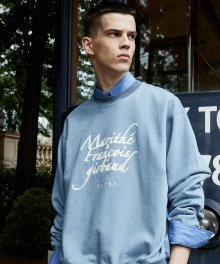 CURSIVE LOGO SWEATSHIRT ash blue