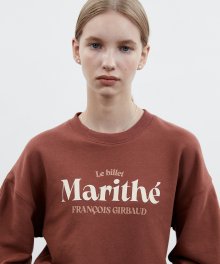 W LE BILLET LOGO CROP SWEATSHIRT dark brown