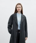 W SINGLE TRENCH COAT charcoal