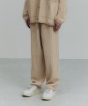 KNIT BAGGY FIT CURVED PANTS CREAM