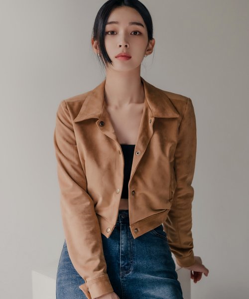 Cropped suede outlet jacket