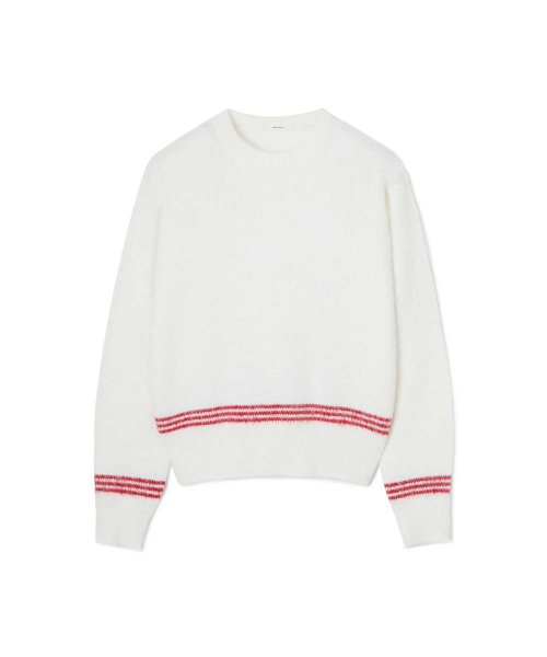 ESSENTIAL_UNISEX MSS Mohair Blend Stripe Knit [White Red]