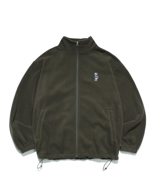 MUSINSA YALE EMBROIDERY UNIVERSITY DAN FLEECE TRACK JACKET KHAKI