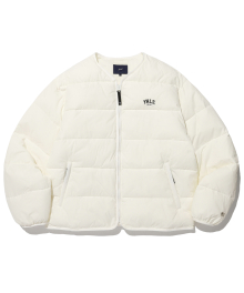 NO COLLAR WARM UP QUILTING JACKET IVORY