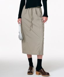 Wind Cargo Banding Skirt  Taupe Beige