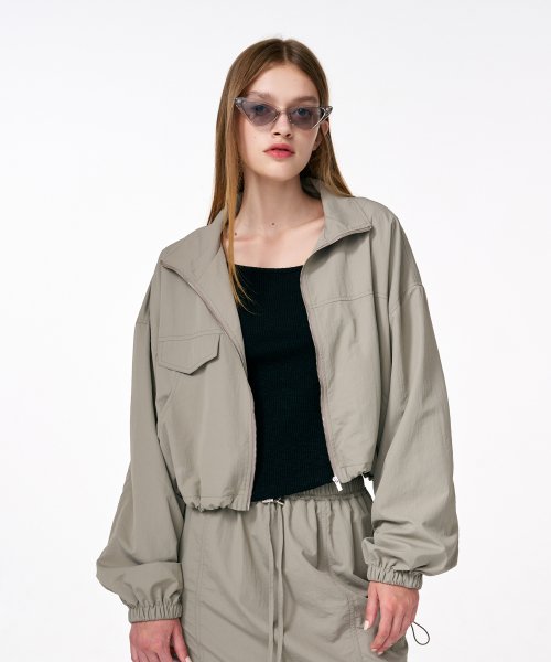 Wind Crop Jumper Taupe Beige