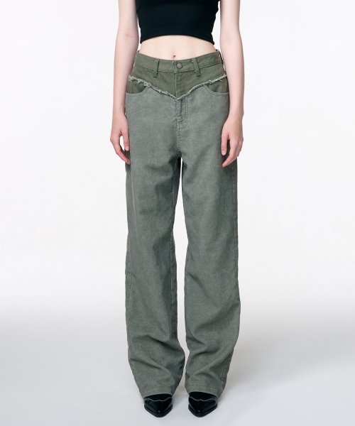 Corduroy Mix Pants Khaki
