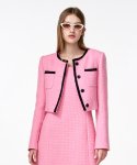 에트몽(ETMON) Trimmed Tweed Jacket  Pink