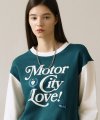 MOTORCITY LOVE CROP SWEATSHIRT (BLUE GREEN)