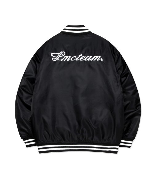 Black nylon 2025 varsity jacket