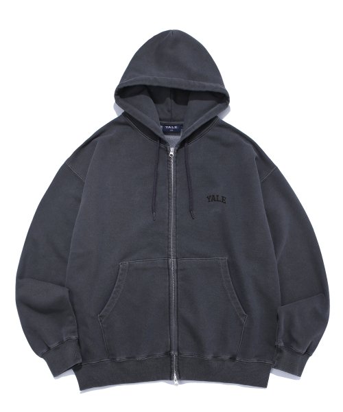 MUSINSA YALE ONEMILE WEAR SMALL ARCH LOGO HOODIE ZIP UP PG CHARCOAL