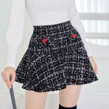 트위드 플라워 스커트 Tweed flower skirt (Black)