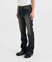 #0301 Mud tin semi flare jeans