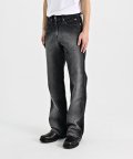 #0303 Spray gradation wide jeans(black)