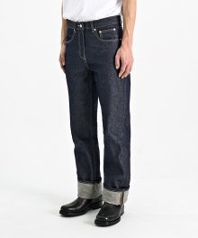 #0308 Raw semi wide jeans
