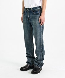 #0310 Vintage washed semi wide jeans