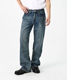 #0311 Vintage washed semi flare jeans