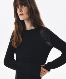 ALPACA FITTED KNIT TOP [BLACK]