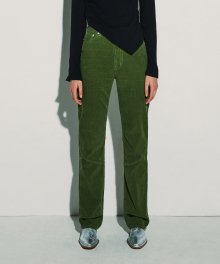 CORDUROY STRAIGHT PANTS [GREEN]