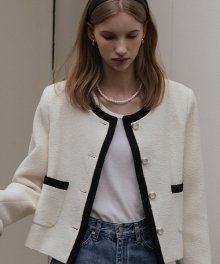 Laura tweed jacket_Ivory