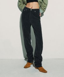 CORDUROY STRAIGHT PANTS [CHARCOAL]