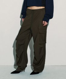 WIDE STRING CARGO PANTS [KHAKI]