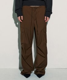 WIDE STRING CARGO PANTS [BROWN]