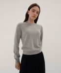 르바(LEVAR) Essential Wool Round Knit - Melange grey