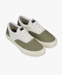 QUILTED CLASSIC SNEAKER-WHITE/KHAKI