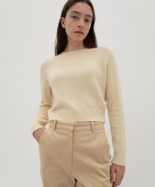 Boucle Round Crop Knit - Cream