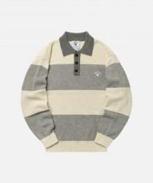 CLOVER RUGBY KNIT-IVORY/GREY