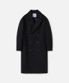 DOUBLE BREASTED OFFICER COAT-BLACK