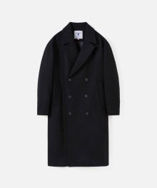 DOUBLE BREASTED OFFICER COAT-BLACK