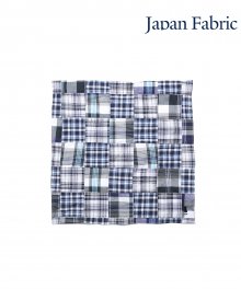 (LIMITED JAPAN FABRIC) MADRAS PATCH WORK SCARF BLUE
