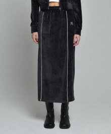 velvet skirt (dark grey)
