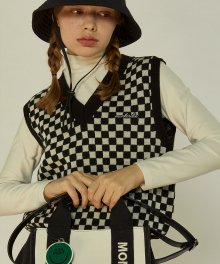 [판매종료] Check Knitted Vest 체커보드 베스트 BLACK