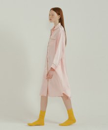 (w) Eco-Silk Pink Polyester Lounge Shirt