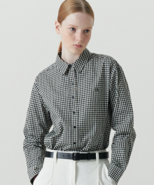 Gingham Oxford Logo Shirt - Black Gingham