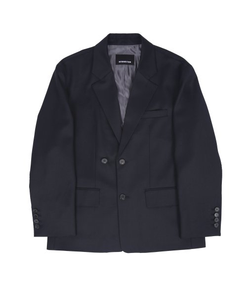 Daddy Fit шерстяной жакет с необработанным краем [Navy]