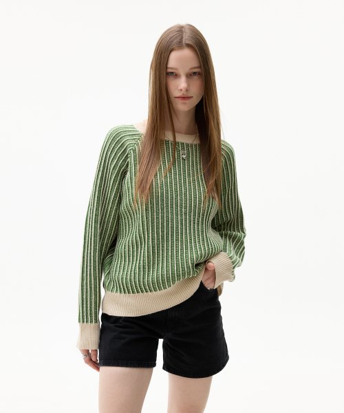 라티젠(LARTIGENT) LK STRIPE KNIT TOP 