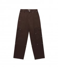 WESTERN STRUCTURE COTTON PANTS - BROWN