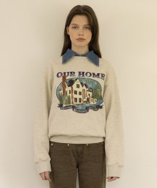 A3432 Our Home sweatshirt_Melange cream