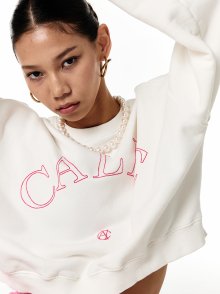 CALIE STITCH CROP SWEATSHIRTS IVORY